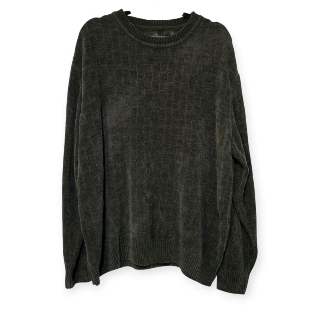 Croft & Barrow Olive Green Chenille Textured Knit Sweater Size XL